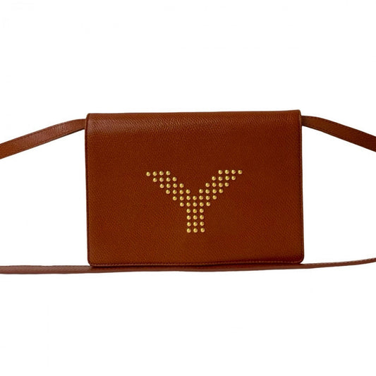 YVES SAINT LAURENT Shoulder Bag leather Brown