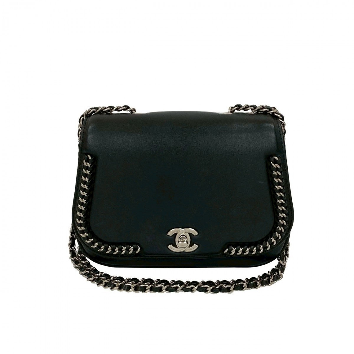 CHANEL Shoulder Bag leather black