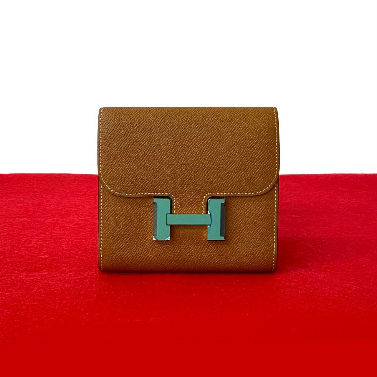 HERMES Bifold Wallet Epsom Brown Constance Compact