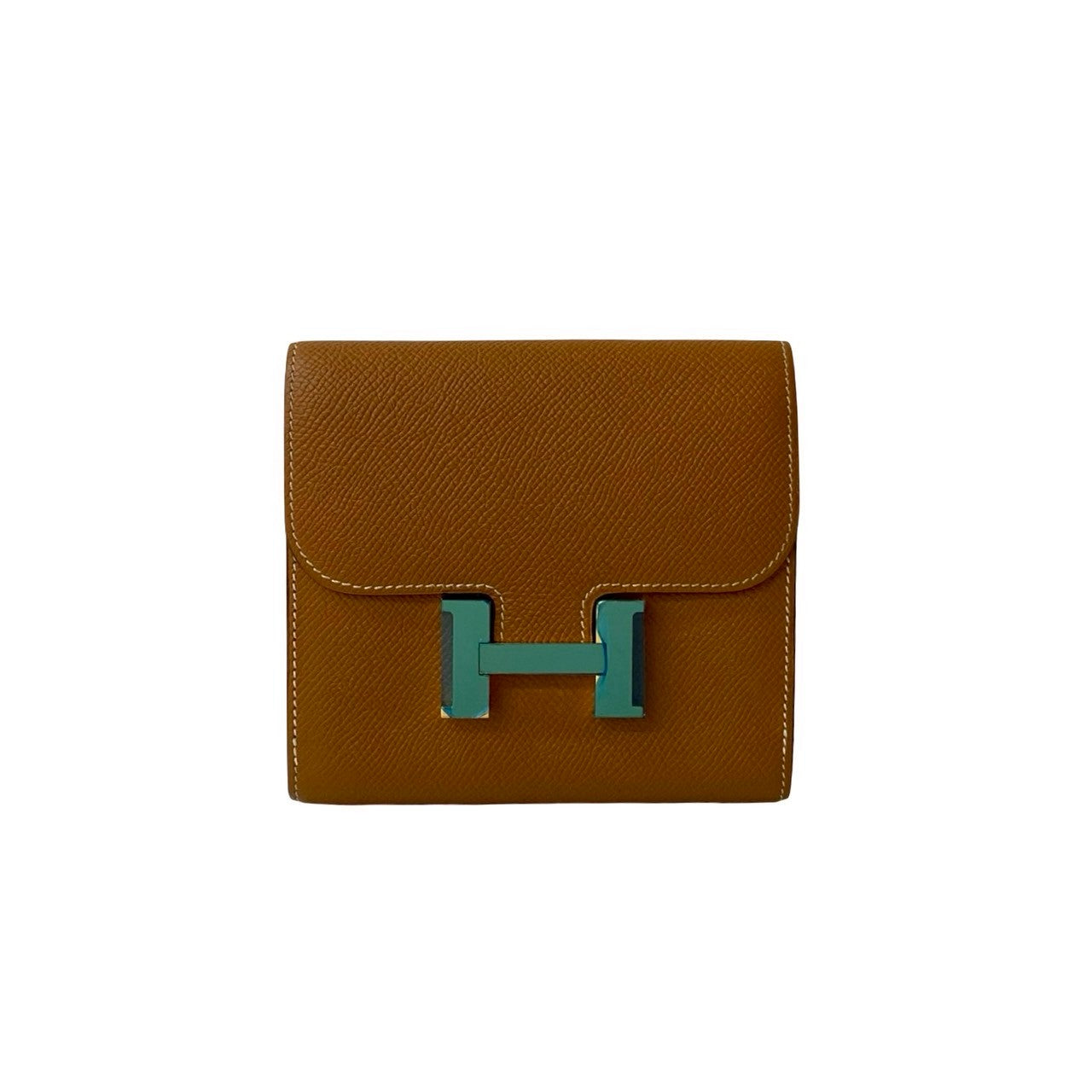 HERMES Bifold Wallet Epsom Brown Constance Compact