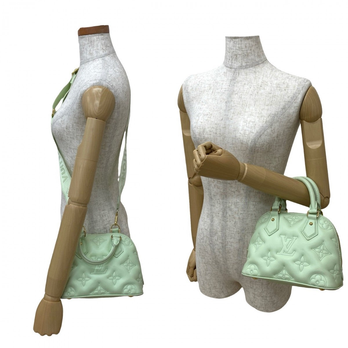 LOUIS VUITTON Shoulder Bag M20855 leather Mint green bubble glam Almasoft BB