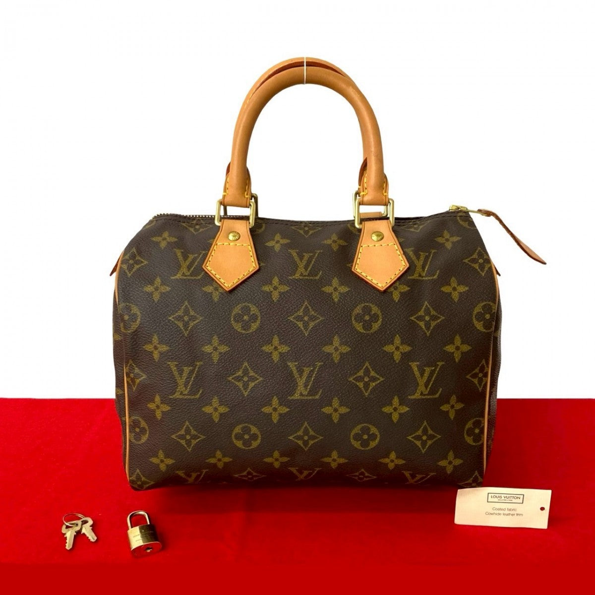 LOUIS VUITTON Handbag leather Brown Monogram Speedy 25