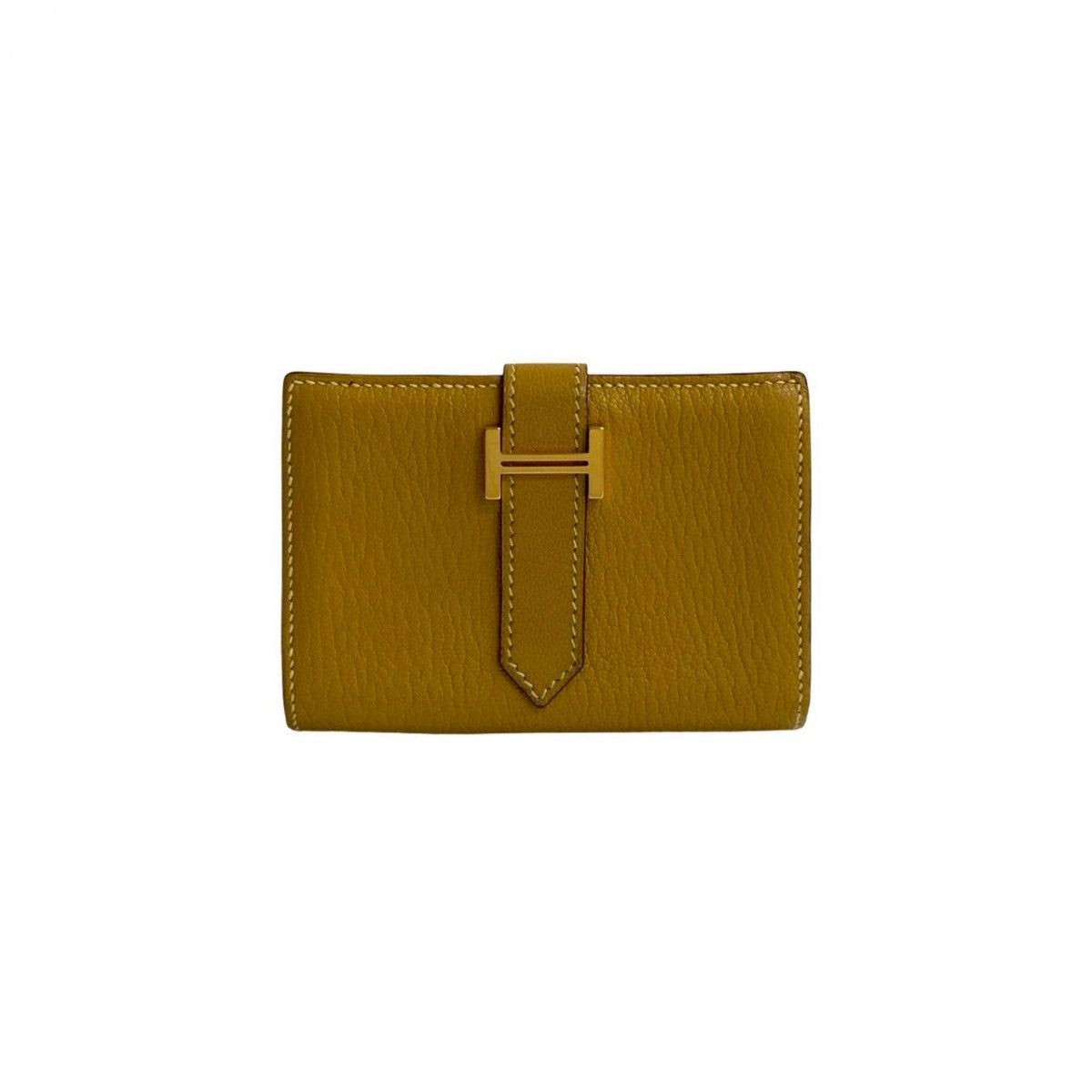 HERMES Card Case Shave yellow Bearn Mini