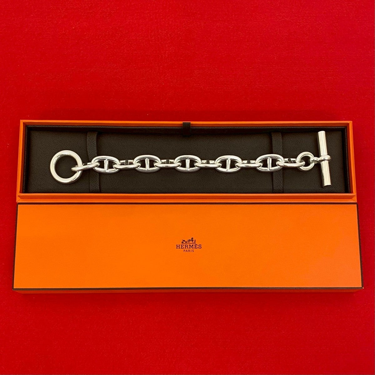 HERMES bracelet Silver925 Silver Chene Dunkle TGM 11 frames
