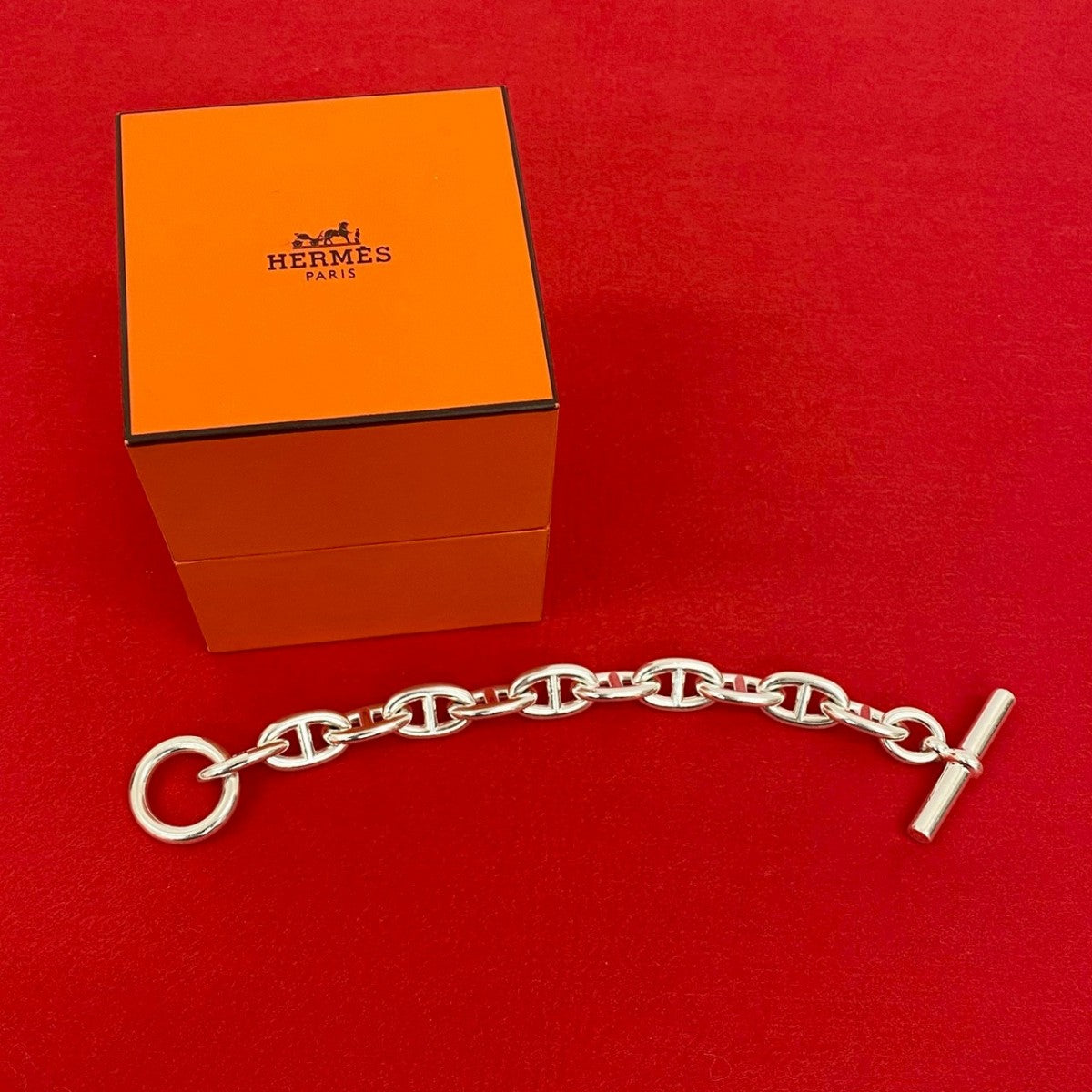 HERMES bracelet Silver925 Silver Chene Dunkle TGM 11 frames