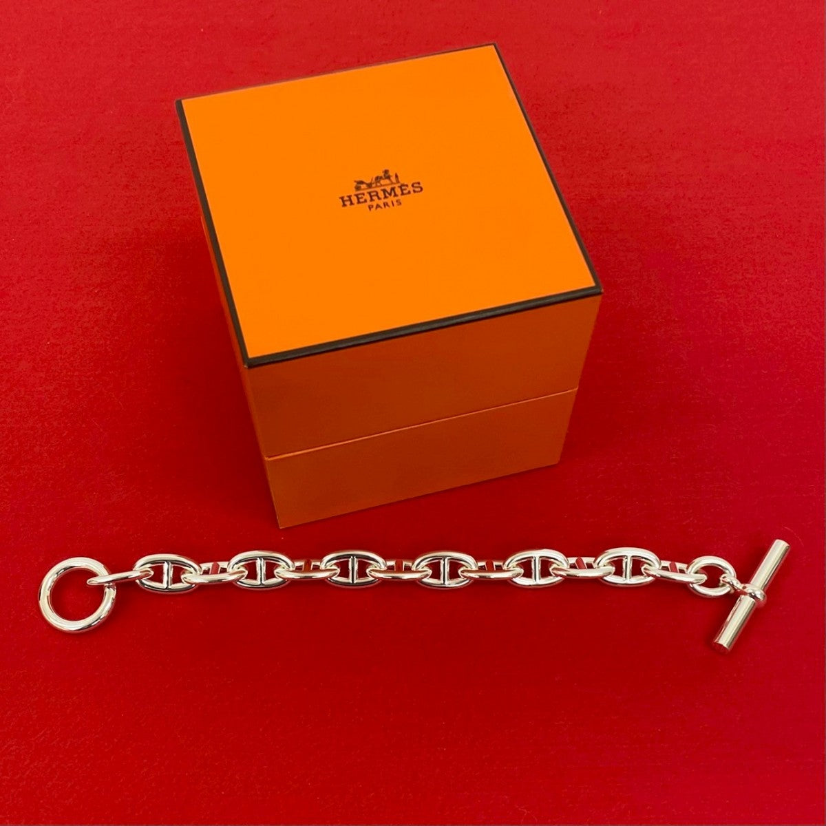 HERMES bracelet Silver925 Silver Chene Dunkle TGM 13 frames