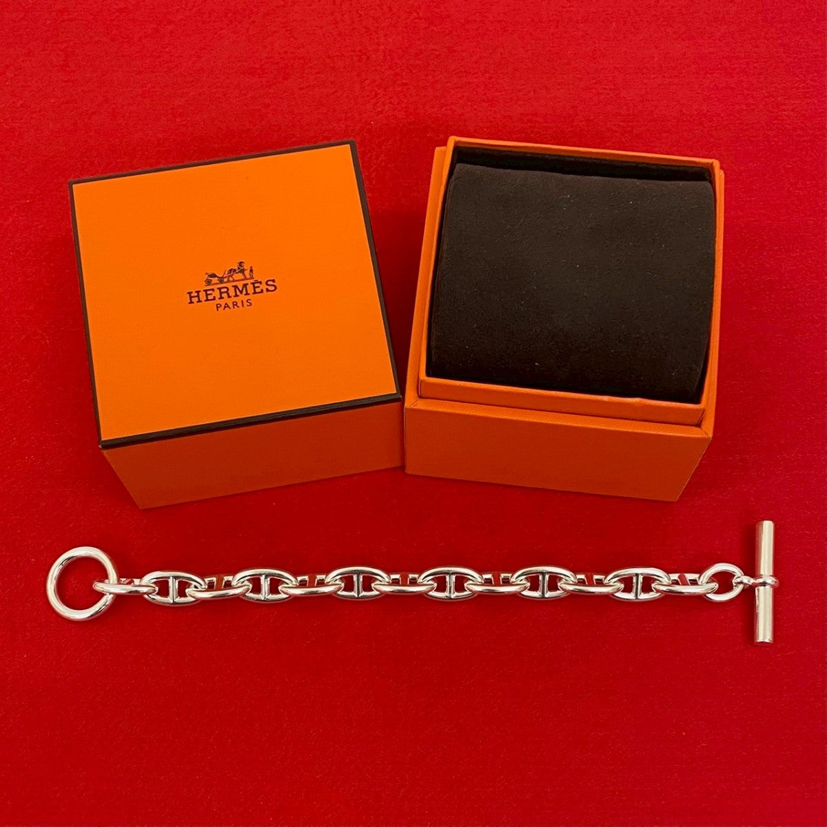 HERMES bracelet Silver925 Silver Chene Dunkle GM 13 frames
