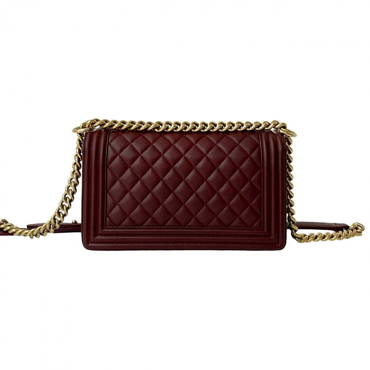 CHANEL Shoulder Bag lambskin wine-red Matrasse Boy chanel