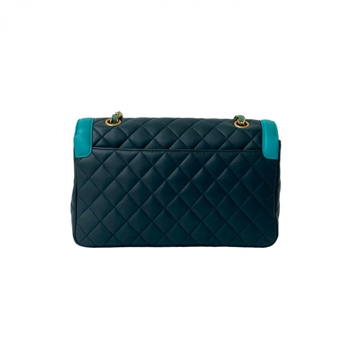 CHANEL Shoulder Bag lambskin Navy Matrasse