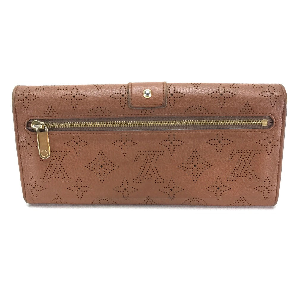 LOUIS VUITTON Long Wallet Purse M58124 monogram mahina leather Brown Two fold Mahina Clutch Amelia Women