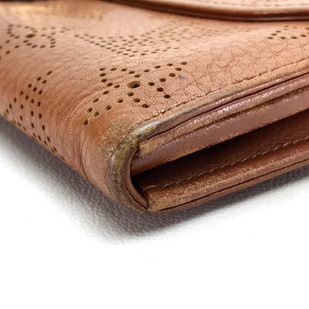 LOUIS VUITTON Long Wallet Purse M58124 monogram mahina leather Brown Two fold Mahina Clutch Amelia Women