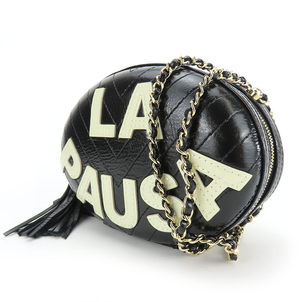 CHANEL Shoulder Bag leather black La Pauza