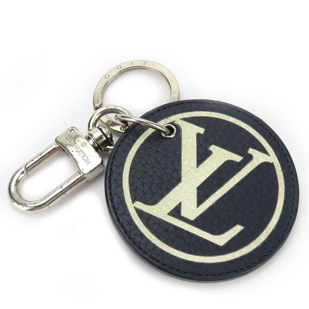 LOUIS VUITTON key ring MP2082 leather Navy Taurillon Clemence Initials Portocre