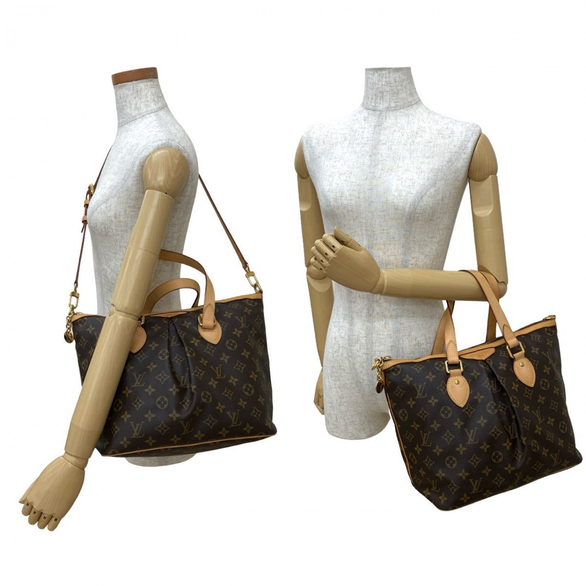 LOUIS VUITTON Shoulder Bag leather Brown Monogram Palermo PM