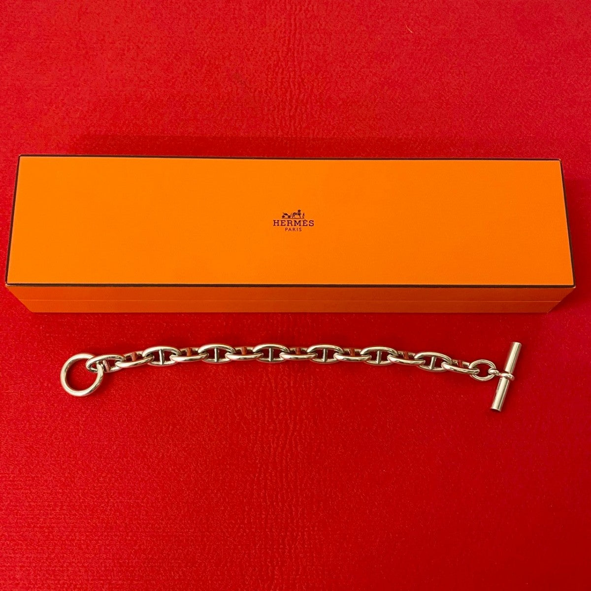 HERMES bracelet Silver925 Silver Chene Dunkle GM 14 frames