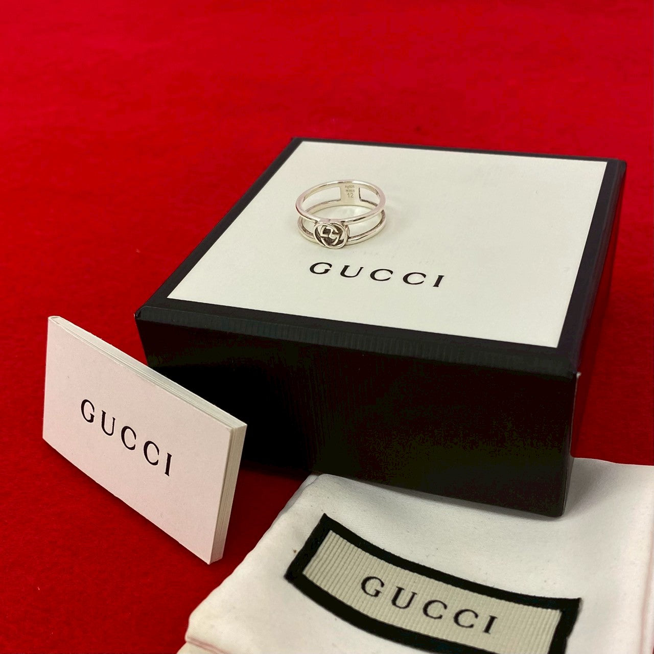 GUCCI Ring Silver925 Silver Interlocking G