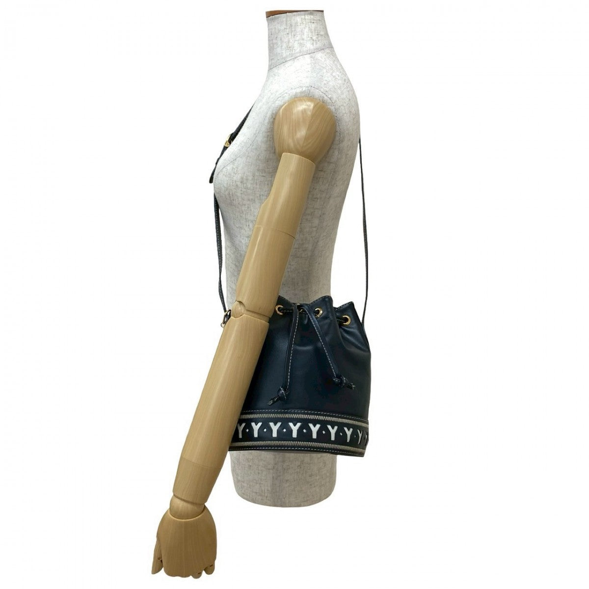 YVES SAINT LAURENT Shoulder Bag leather Navy