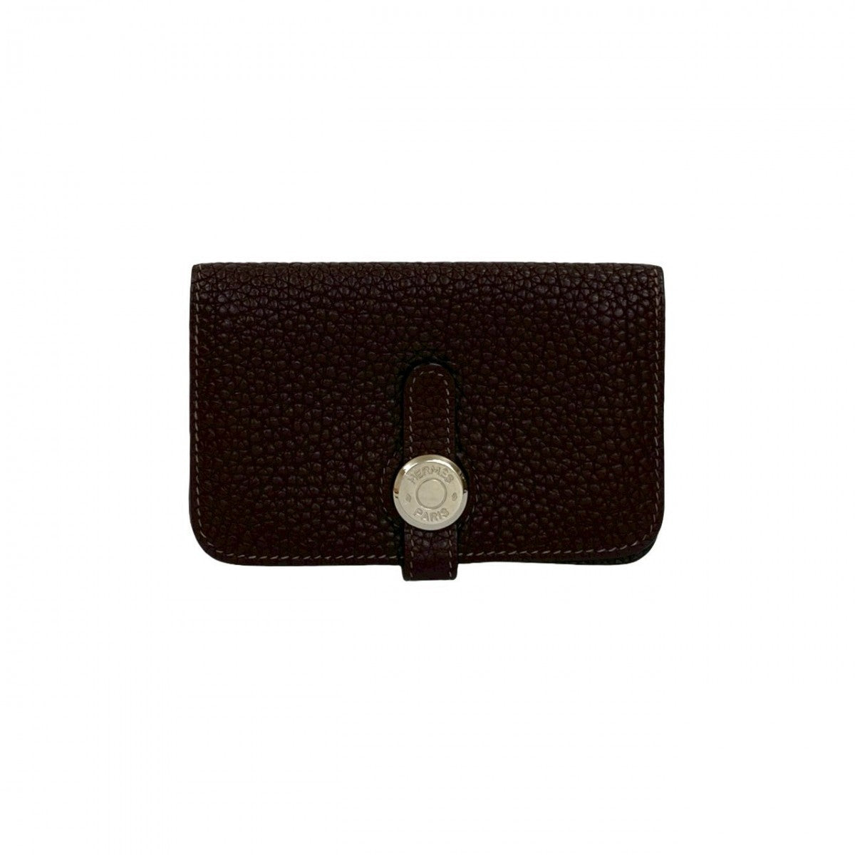 HERMES Card Case Taurillon Clemence Brown Dogon Card Case