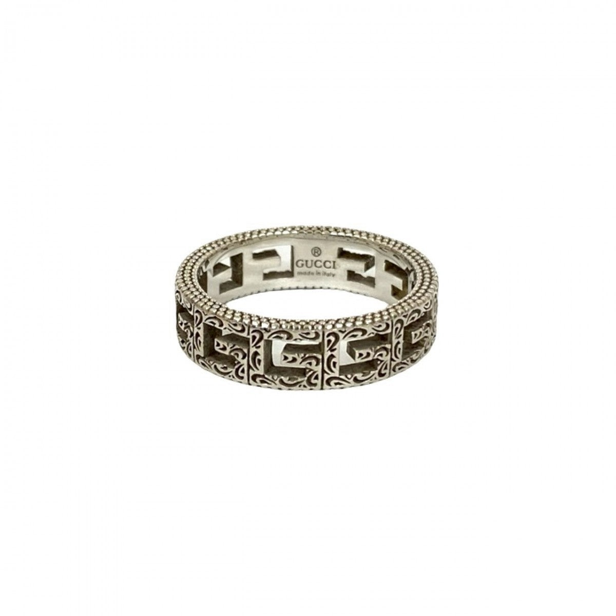GUCCI Ring Silver925 Silver Square G Arabesque