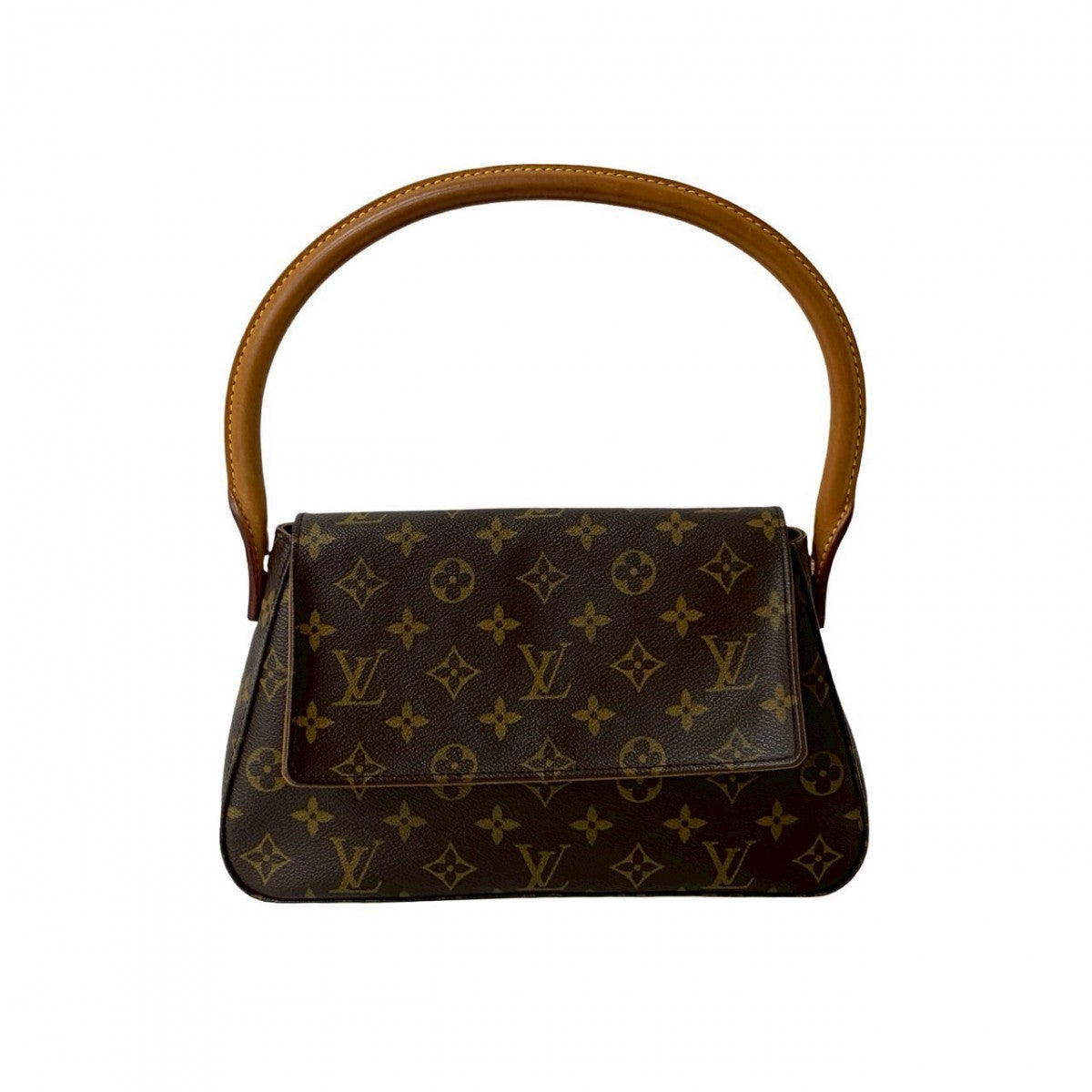 LOUIS VUITTON Handbag leather Brown Monogram Looping
