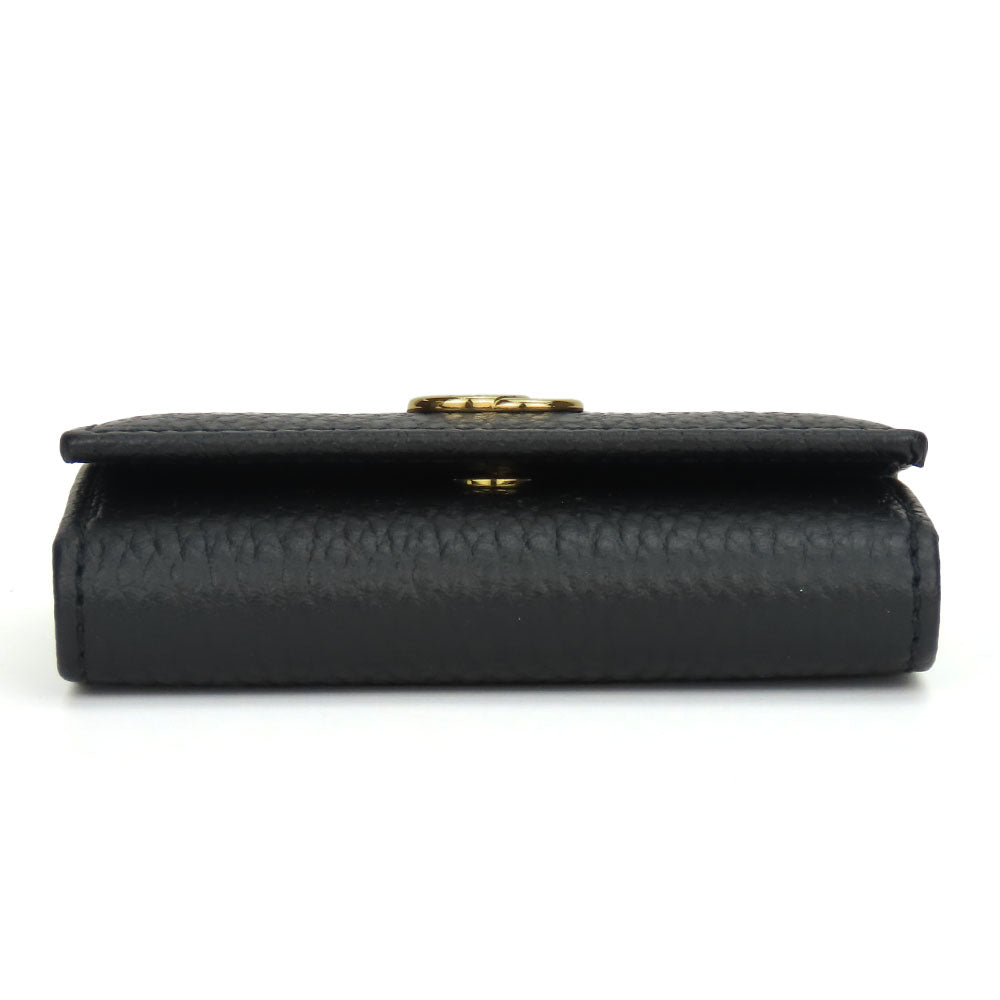 GUCCI Key case Key holder  456118 leather black GG Marmont Women