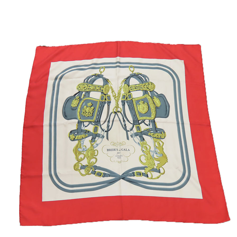 HERMES scarf silk Red Carre90 Women