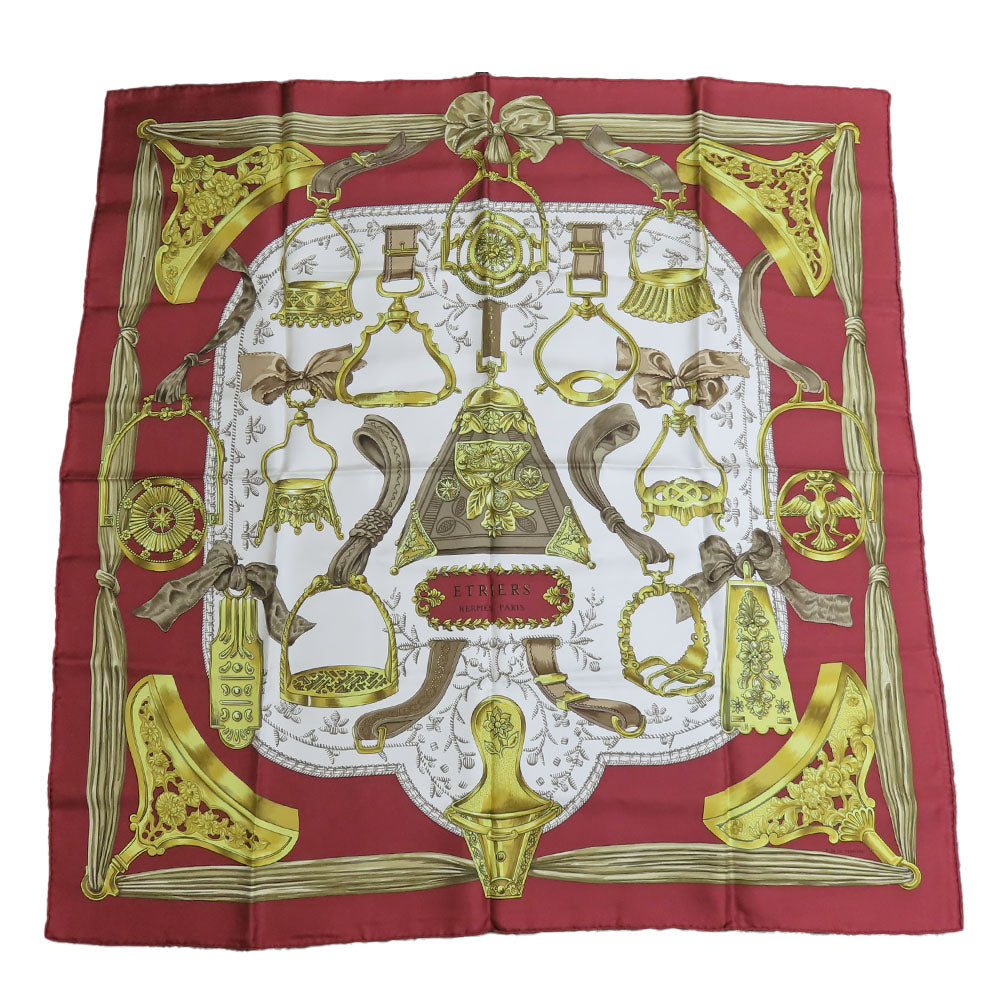 HERMES scarf silk Red Carre90 Women