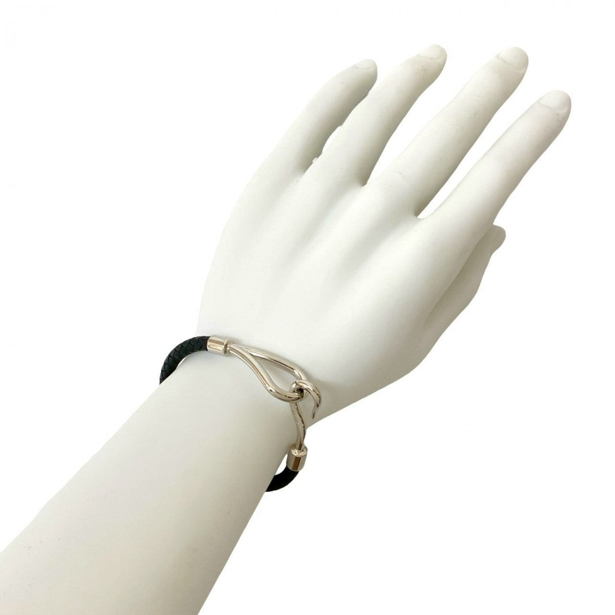 HERMES bracelet leather black Jumbo bracelet