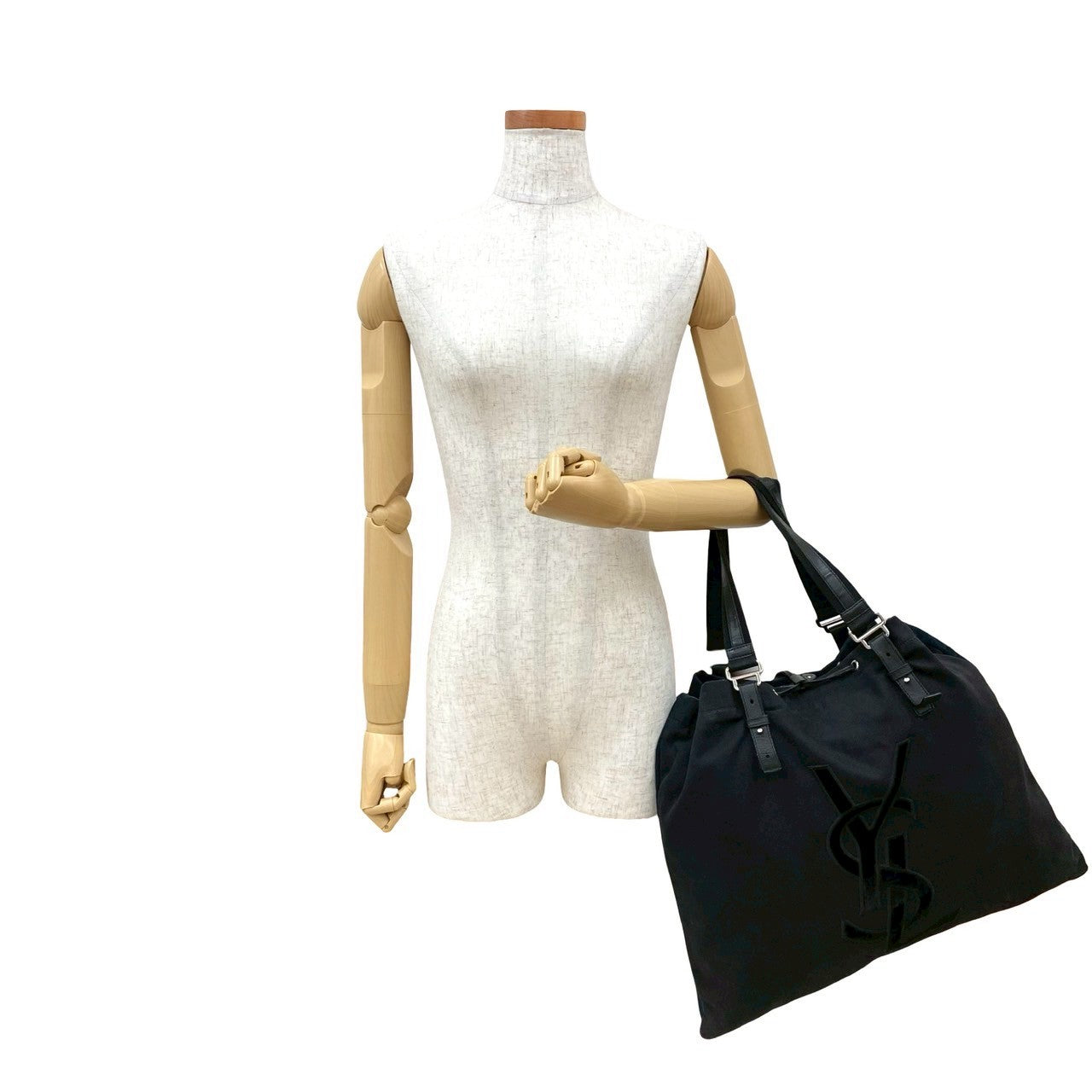 YVES SAINT LAURENT Tote Bag canvas black Kahala