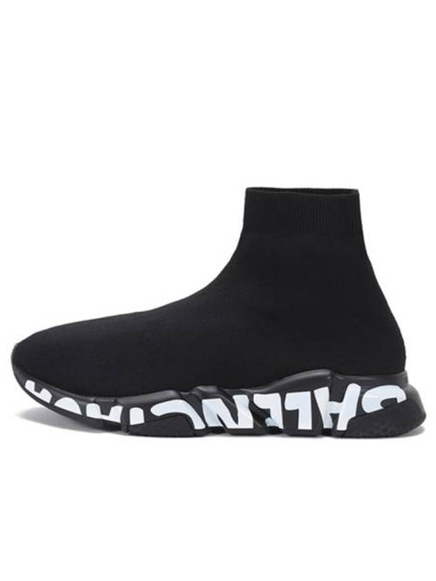 Luxury Balenciaga Trending 2025 Speed Midsole Graffiti High Top Sneakers Black