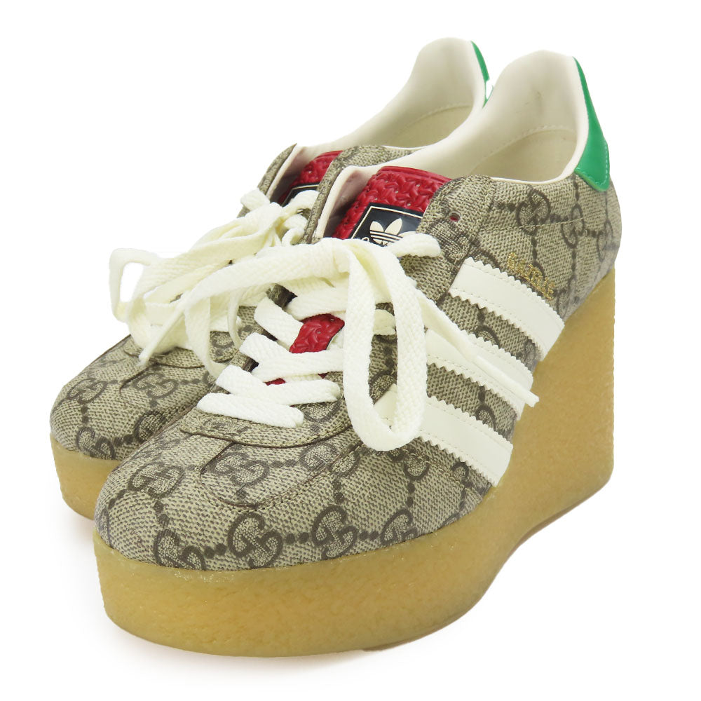 GUCCI sneakers 725655 GG Supreme canvas, leather beige Adidas Gajeel Women 34