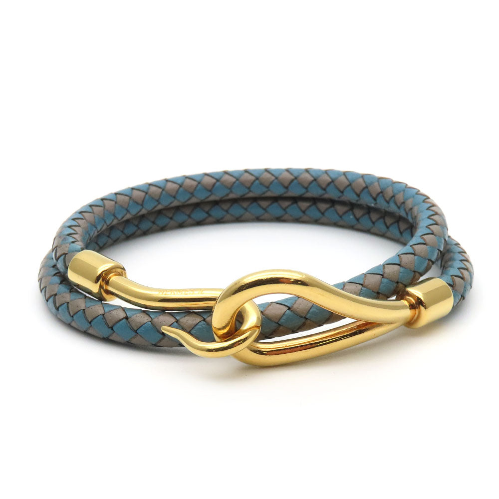HERMES bracelet Metal, Leather blue Jumbo bless unisex(Unisex)
