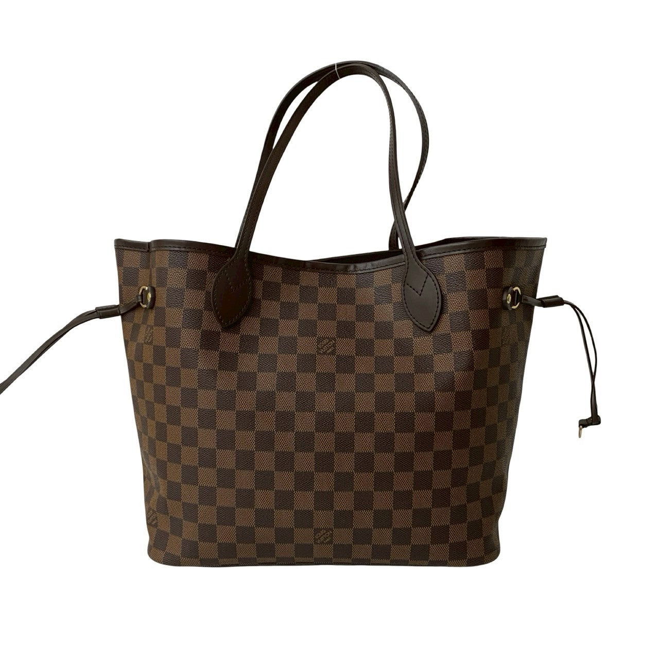 LOUIS VUITTON Tote Bag leather Brown Damier Neverfull MM