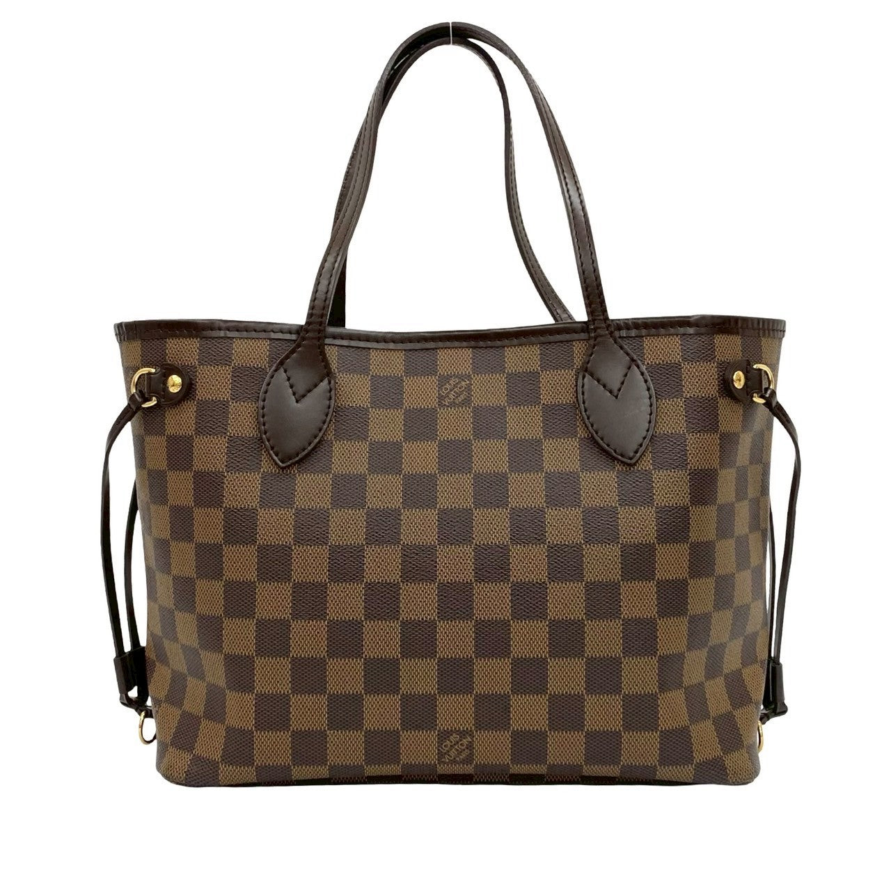 LOUIS VUITTON Handbag leather Brown Damier Never full PM