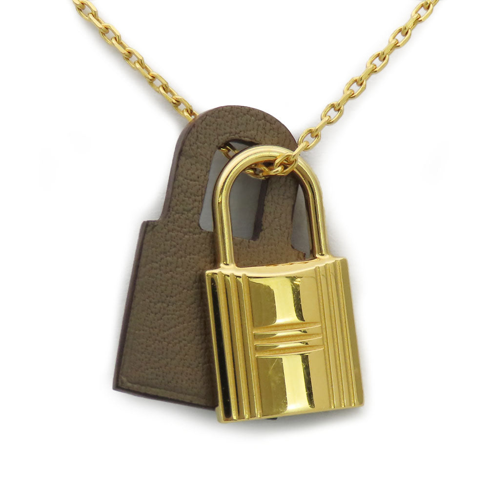 HERMES Necklace Metal, Leather gold Okeley Women