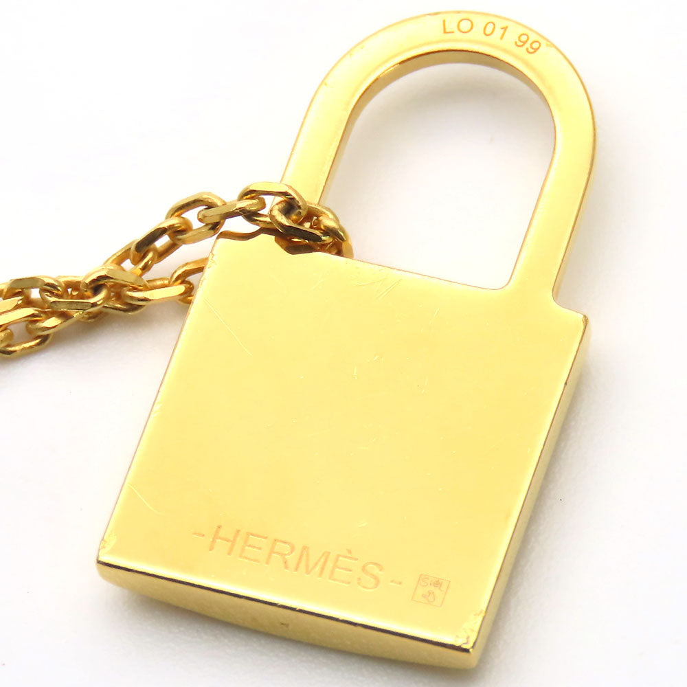 HERMES Necklace Metal, Leather gold Okeley Women