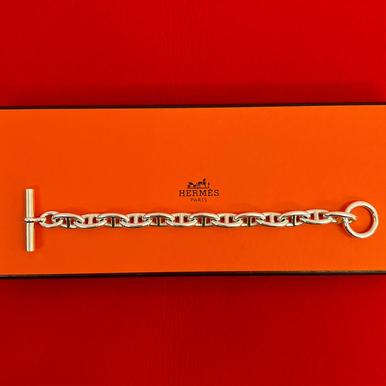 HERMES bracelet Silver925 Silver Chene Dunkle GM 13 frames