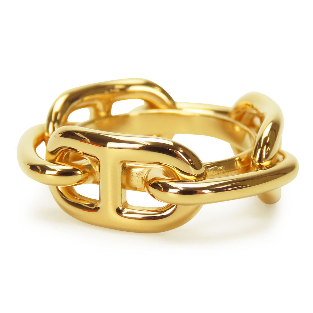 HERMES Scarf ring metal gold Chene Dunkle Women