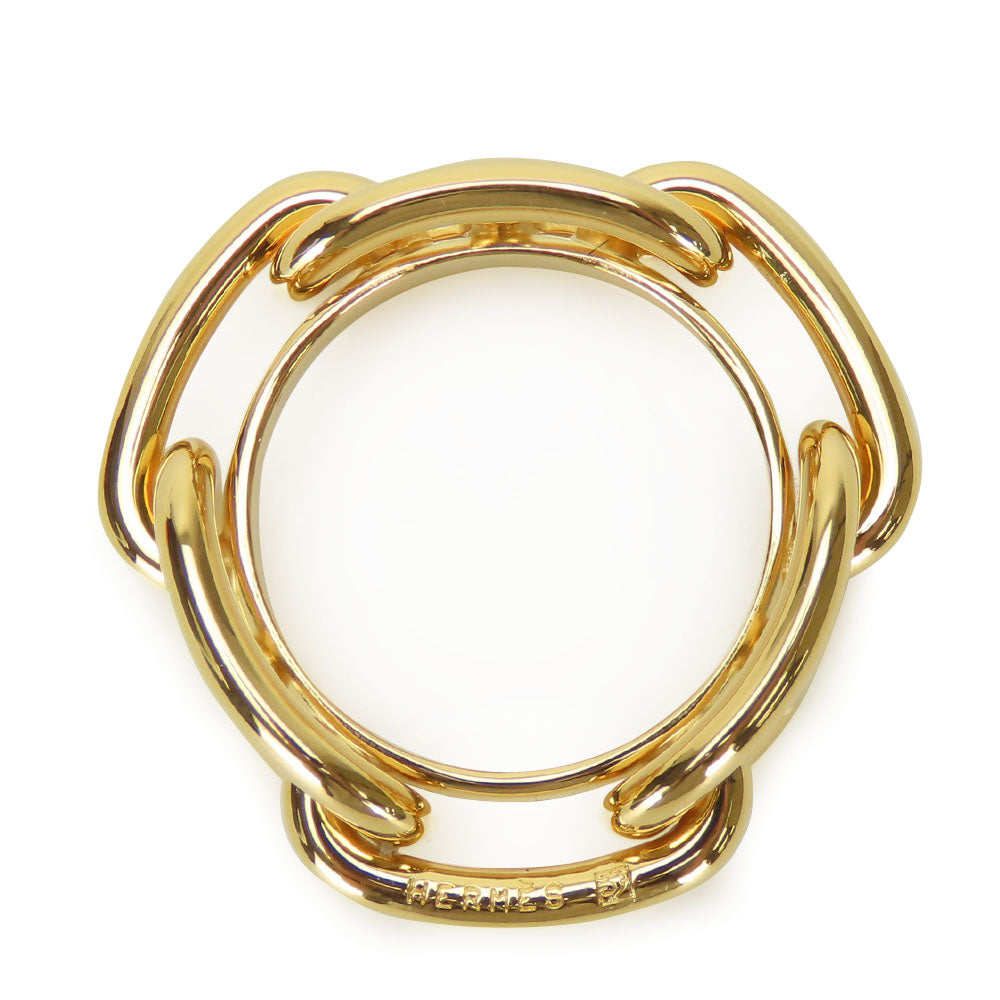 HERMES Scarf ring metal gold Chene Dunkle Women