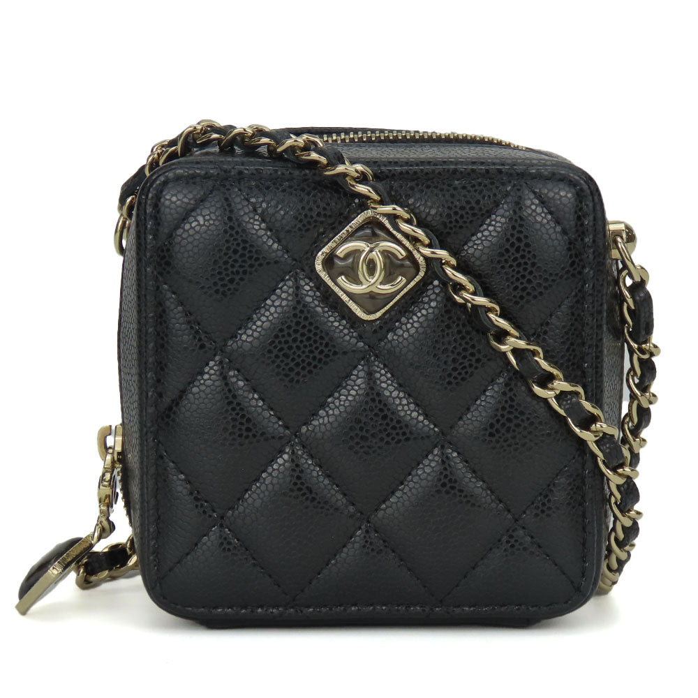 CHANEL Shoulder Bag leather black