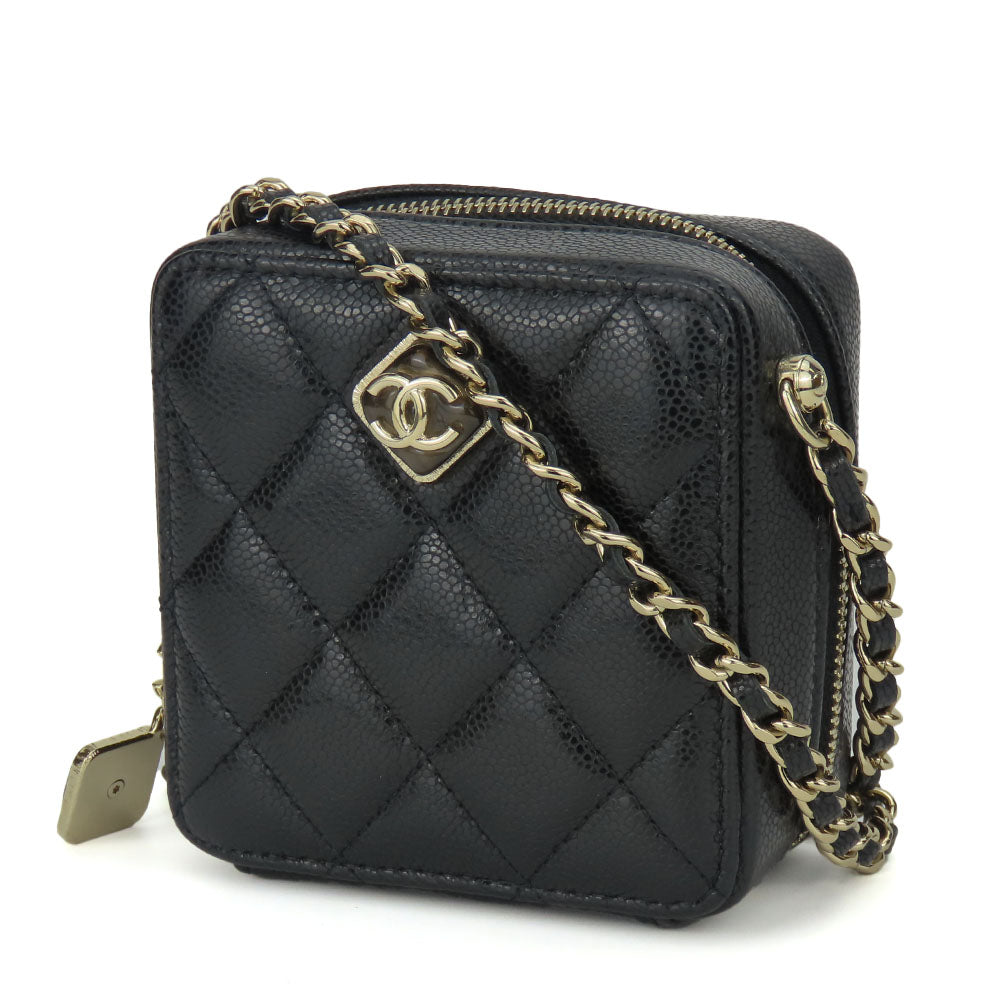 CHANEL Shoulder Bag leather black