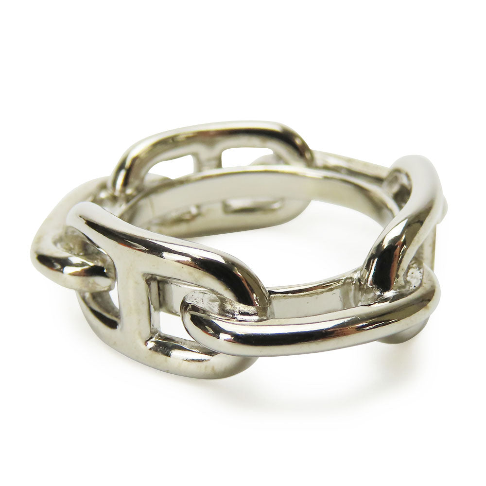 HERMES Scarf ring metal Silver Chene Dunkle Women