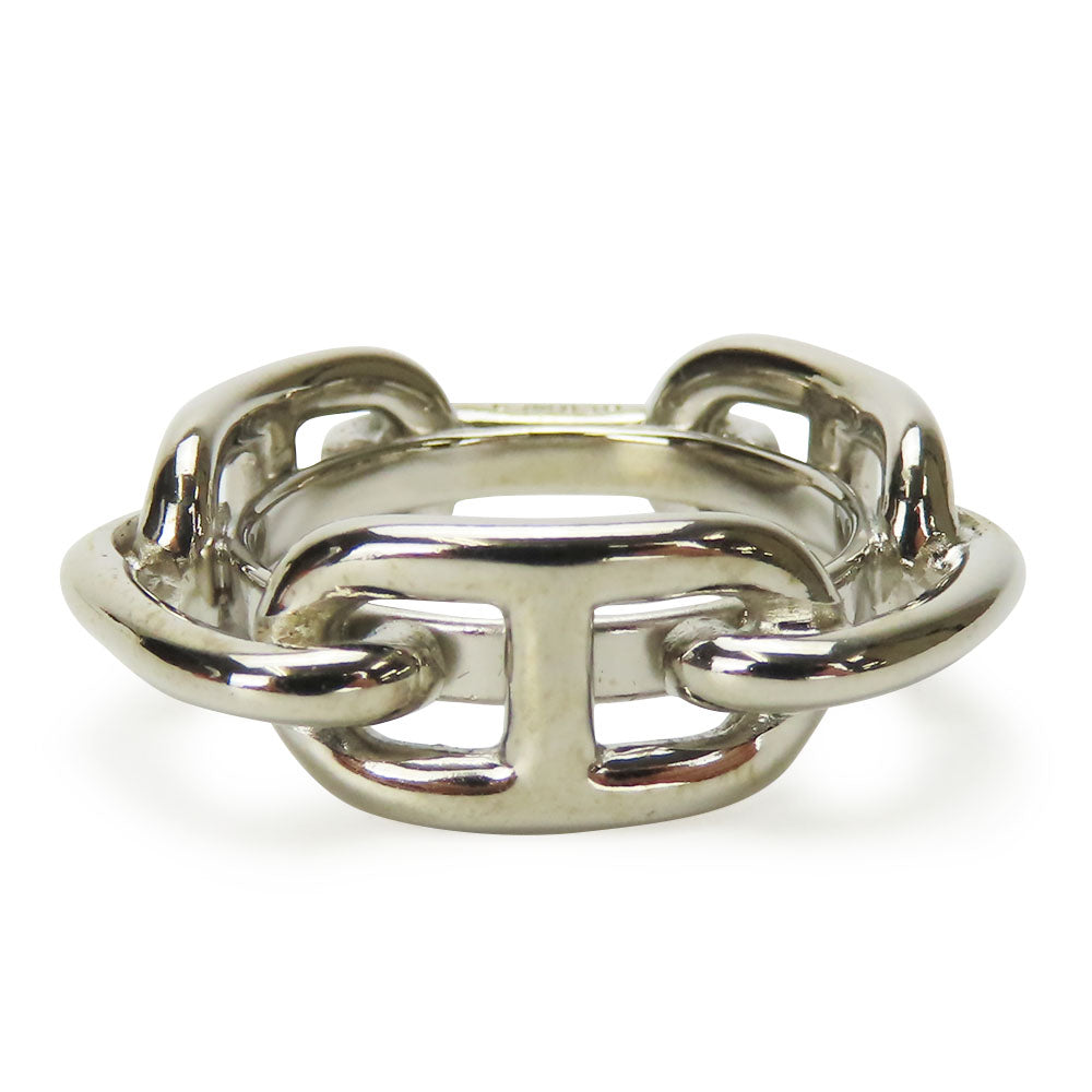 HERMES Scarf ring metal Silver Chene Dunkle Women