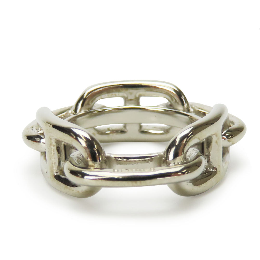 HERMES Scarf ring metal Silver Chene Dunkle Women