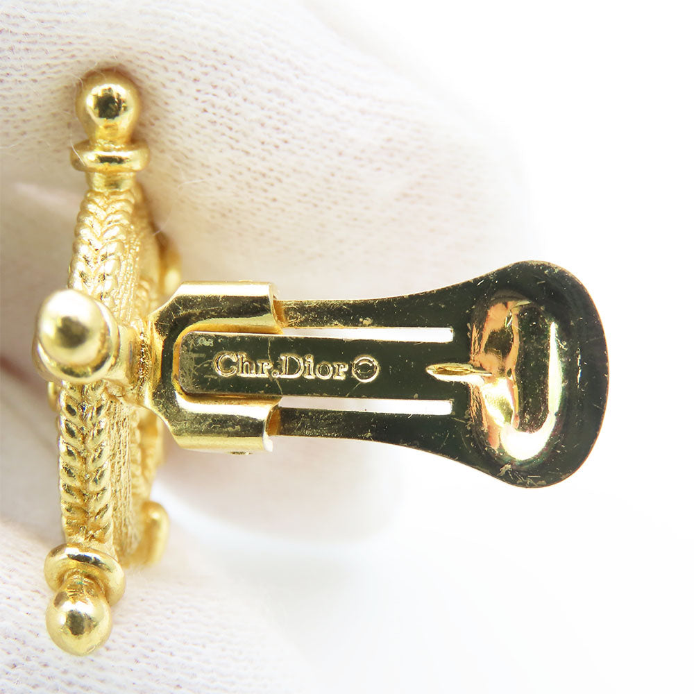 Christian Dior Earring Metal, Rhinestone gold Marin Women