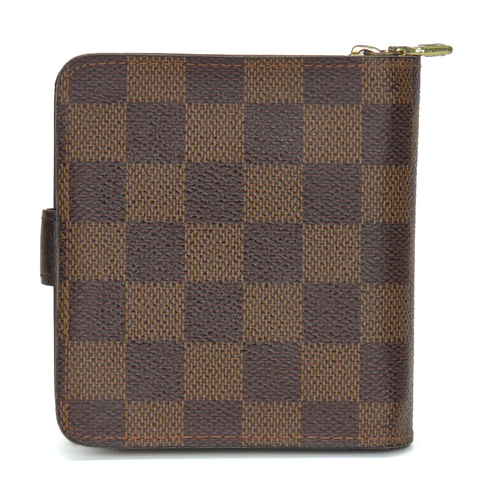 LOUIS VUITTON Bifold Wallet N61668 Damier Brown Compact zip Women