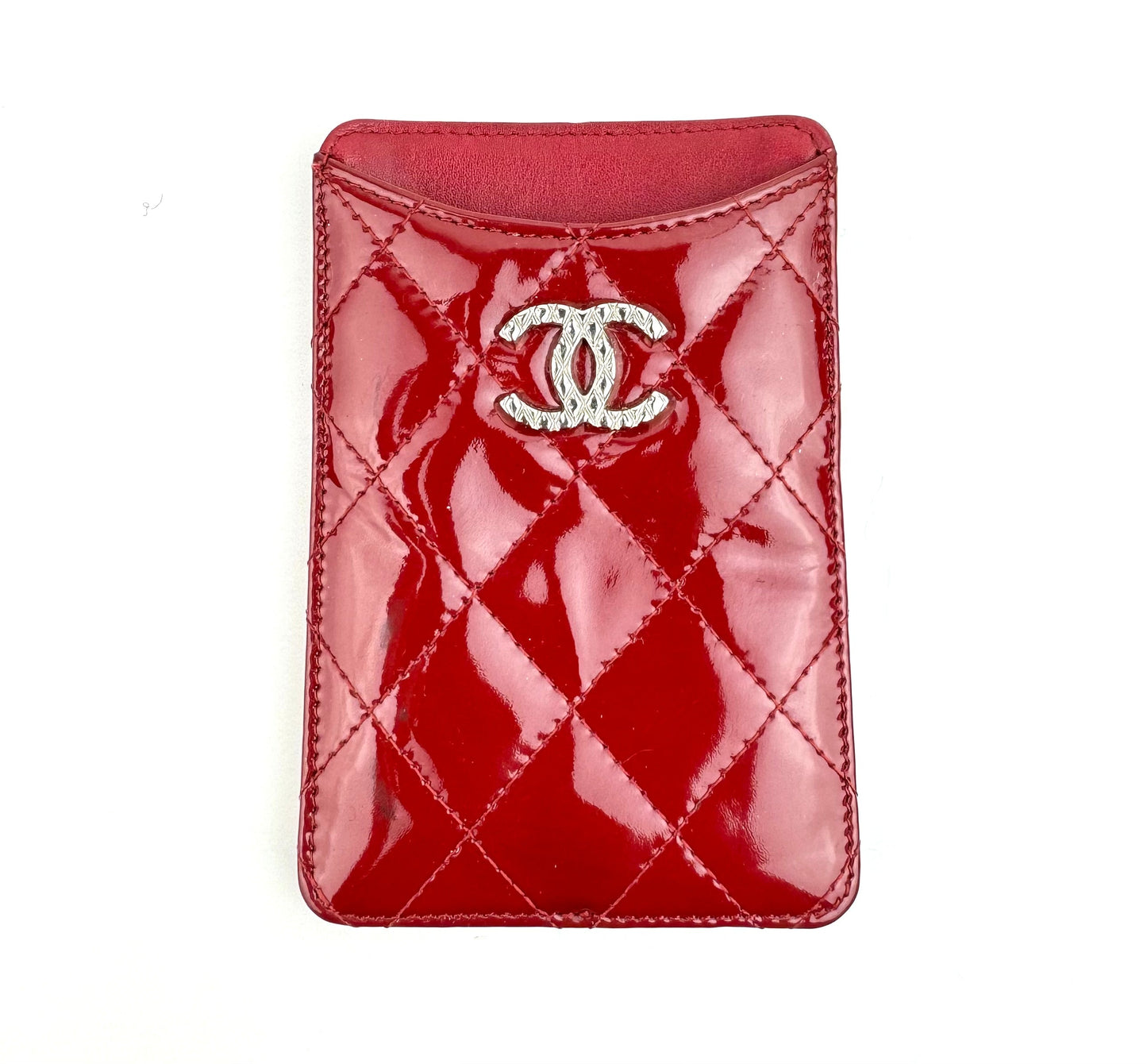 Chanel Red Patent Leather Card Holder
