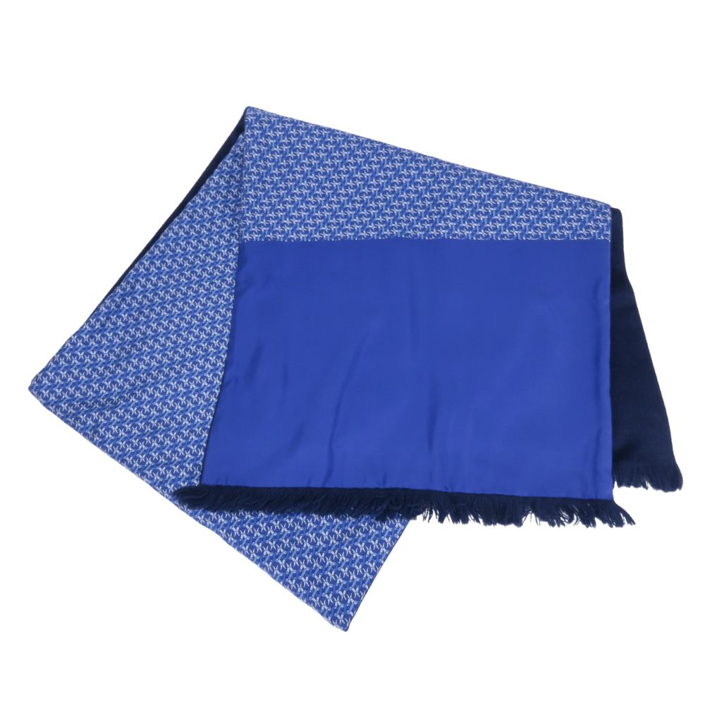 HERMES Scarf Silk, Angora blue Women