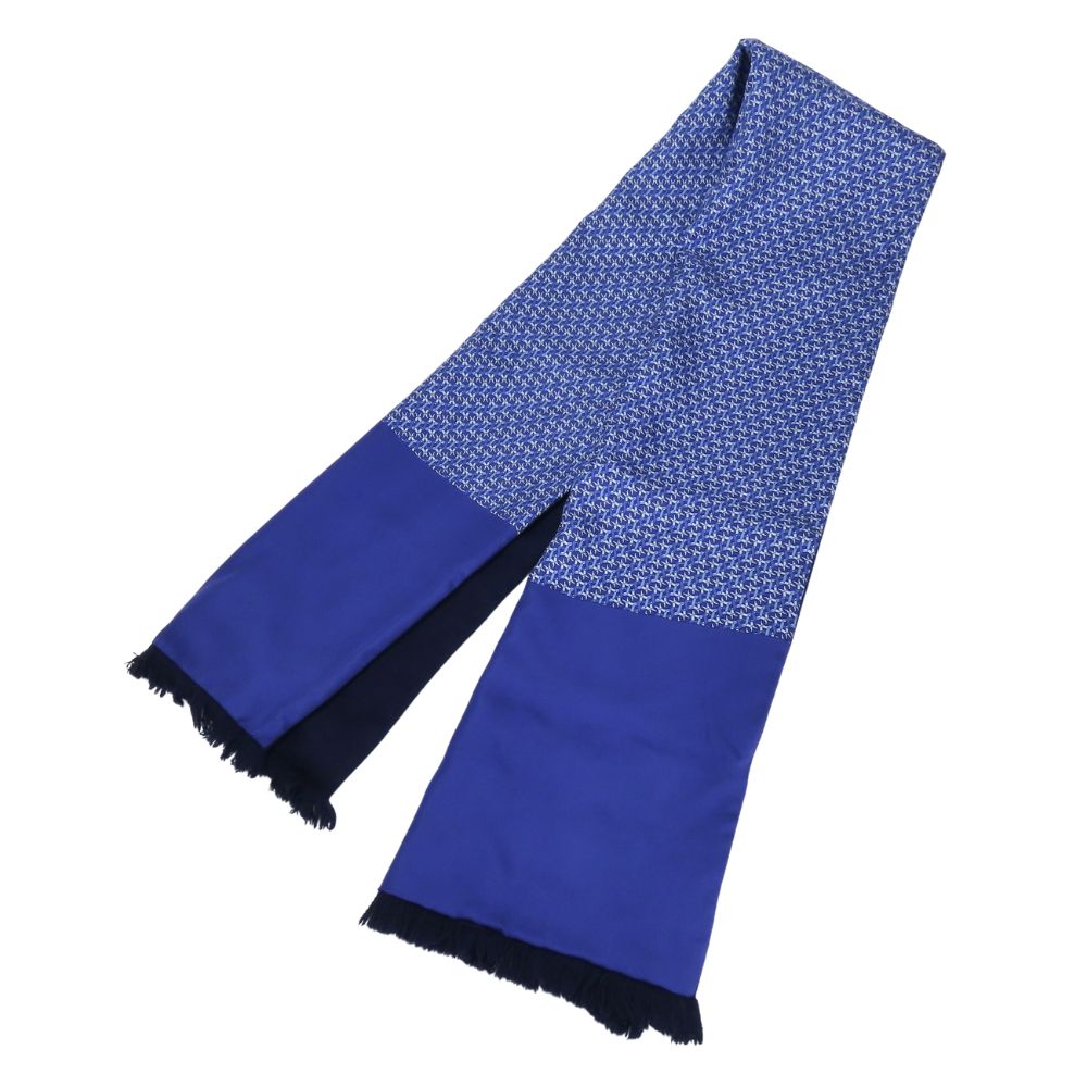 HERMES Scarf Silk, Angora blue Women