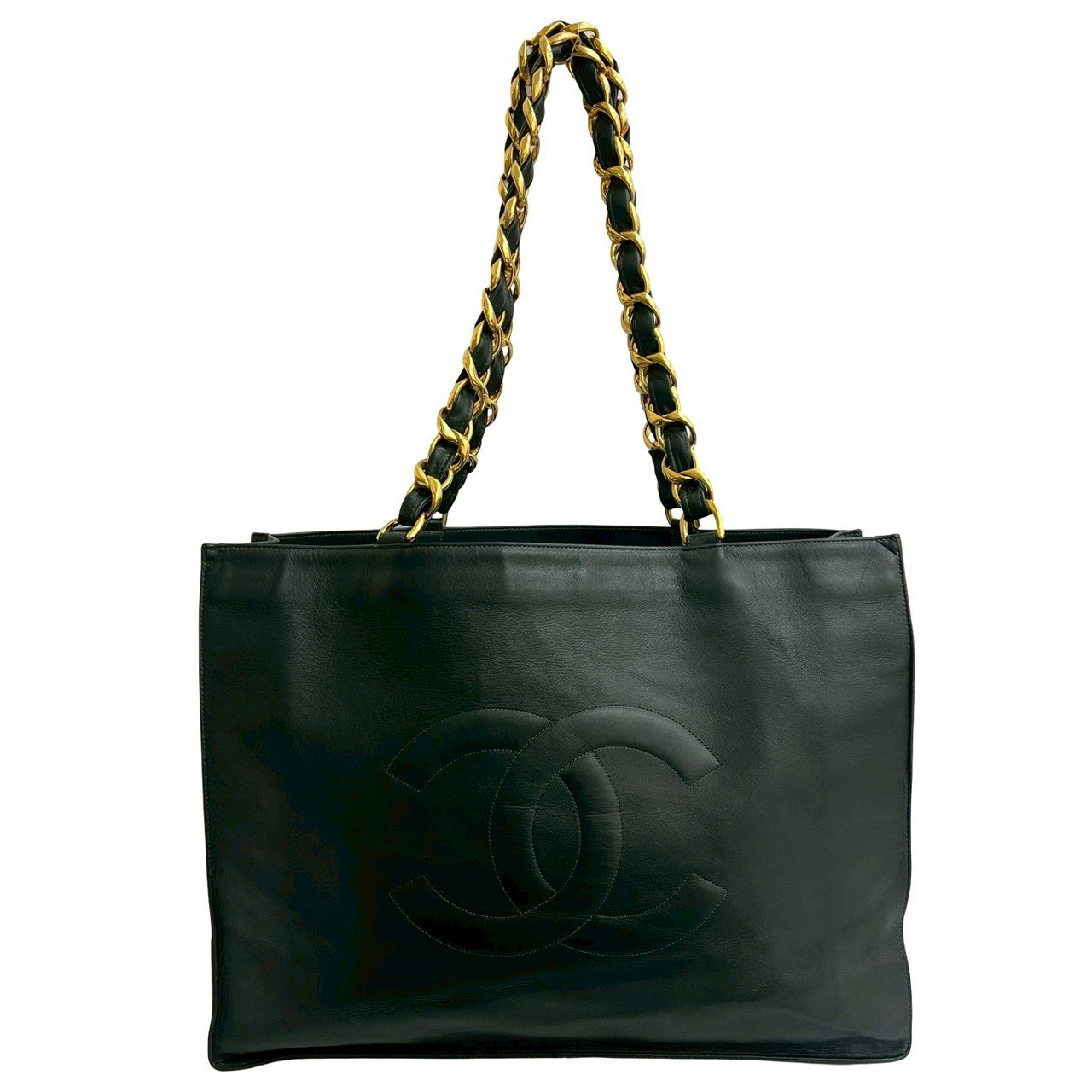 CHANEL Tote Bag lambskin green